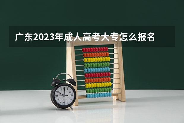 广东2023年成人高考大专怎么报名 网上报考入口?