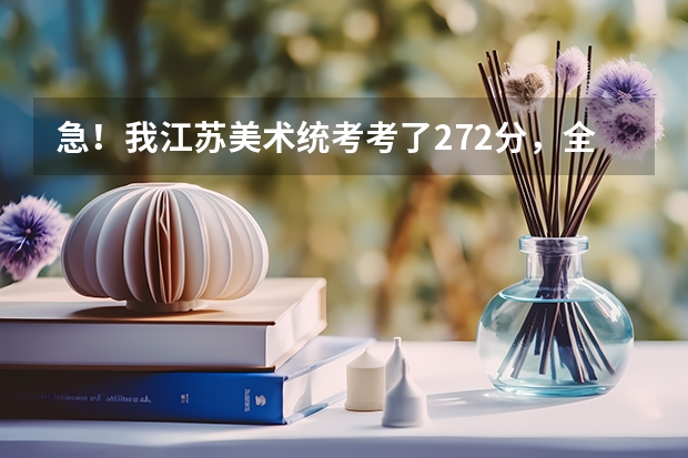 急!我江苏美术统考考了272分,全省32名,文化差,读什么学校