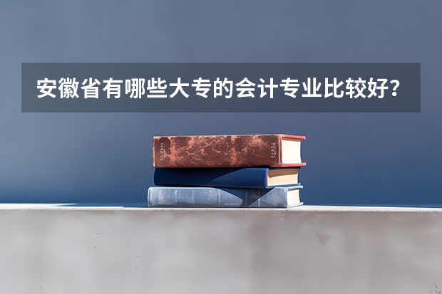 安徽省有哪些大专的会计专业比较好？