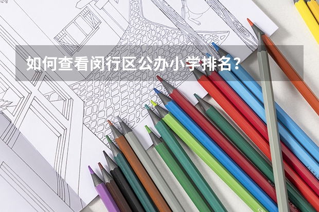 如何查看闵行区公办小学排名？