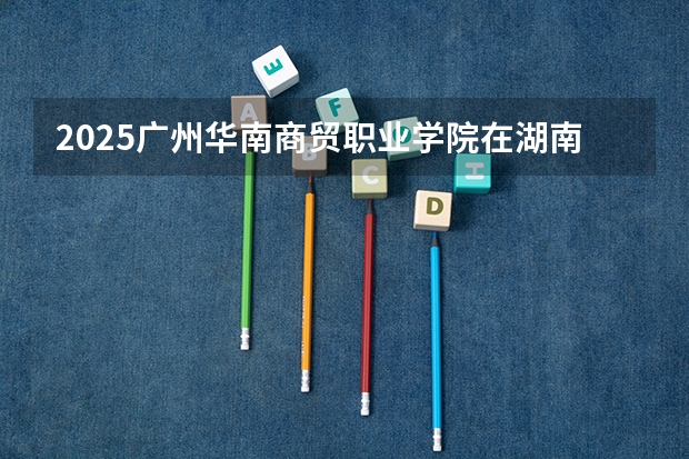 2025广州华南商贸职业学院在湖南招生计划一览表