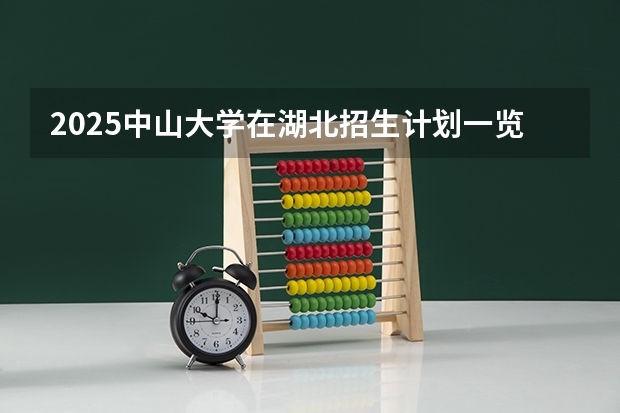 2025中山大学在湖北招生计划一览表