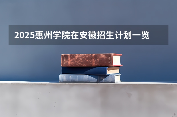 2025惠州学院在安徽招生计划一览表