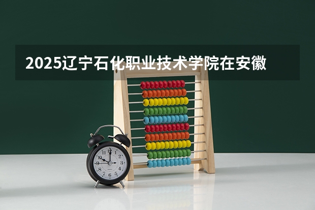 2025辽宁石化职业技术学院在安徽招生计划一览表