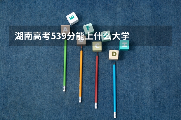湖南高考539分能上什么大学